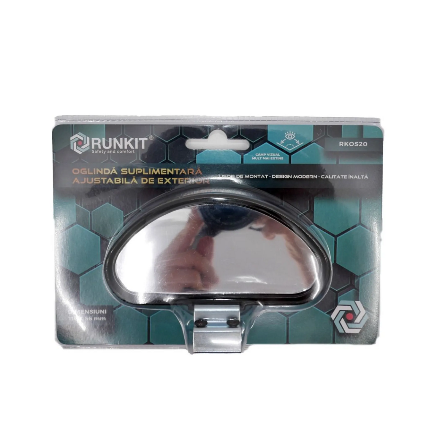 Oglinda Exterior Suplimentara Semiovala 112X55 mm, Ajustabila