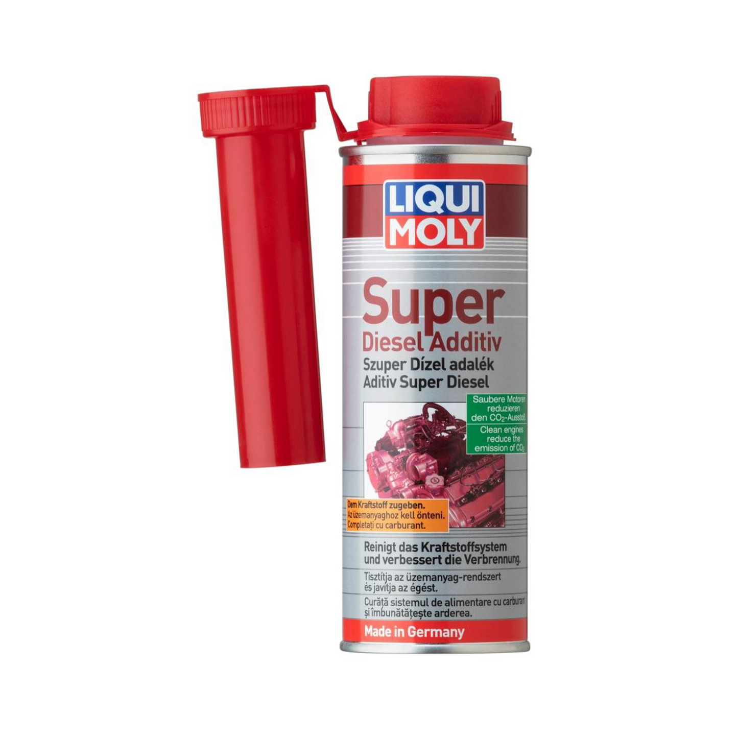 Aditiv Motorina Liqui Moly Super Diesel, 250ml, Curatare Injectoare, Creste Cifra Cetanica, Protectie Pompa si DPF, Aditivare 1:300 (8379)