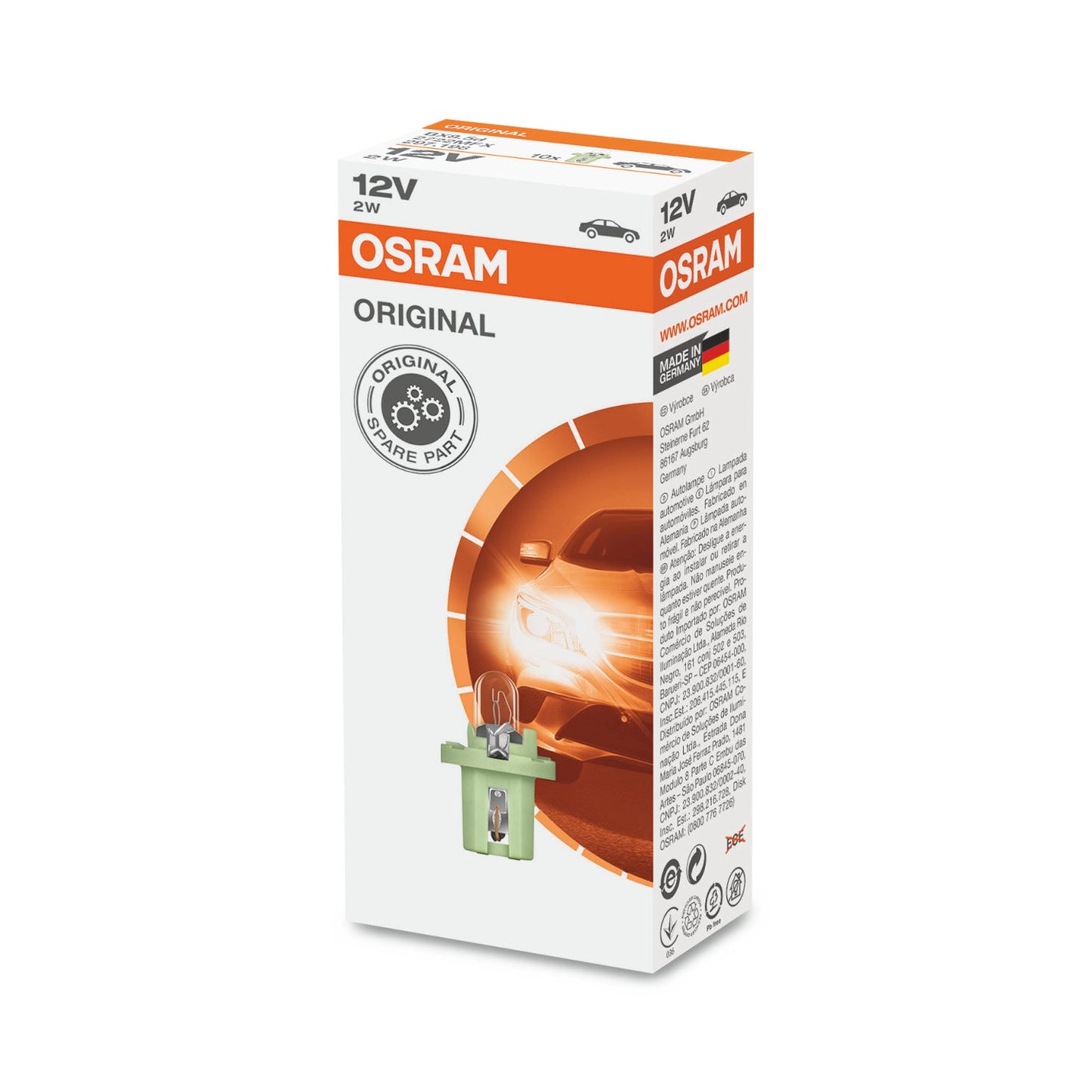 Bec Osram Lumini Bord 2W 12V Bx8,5D (set 10 bucati)