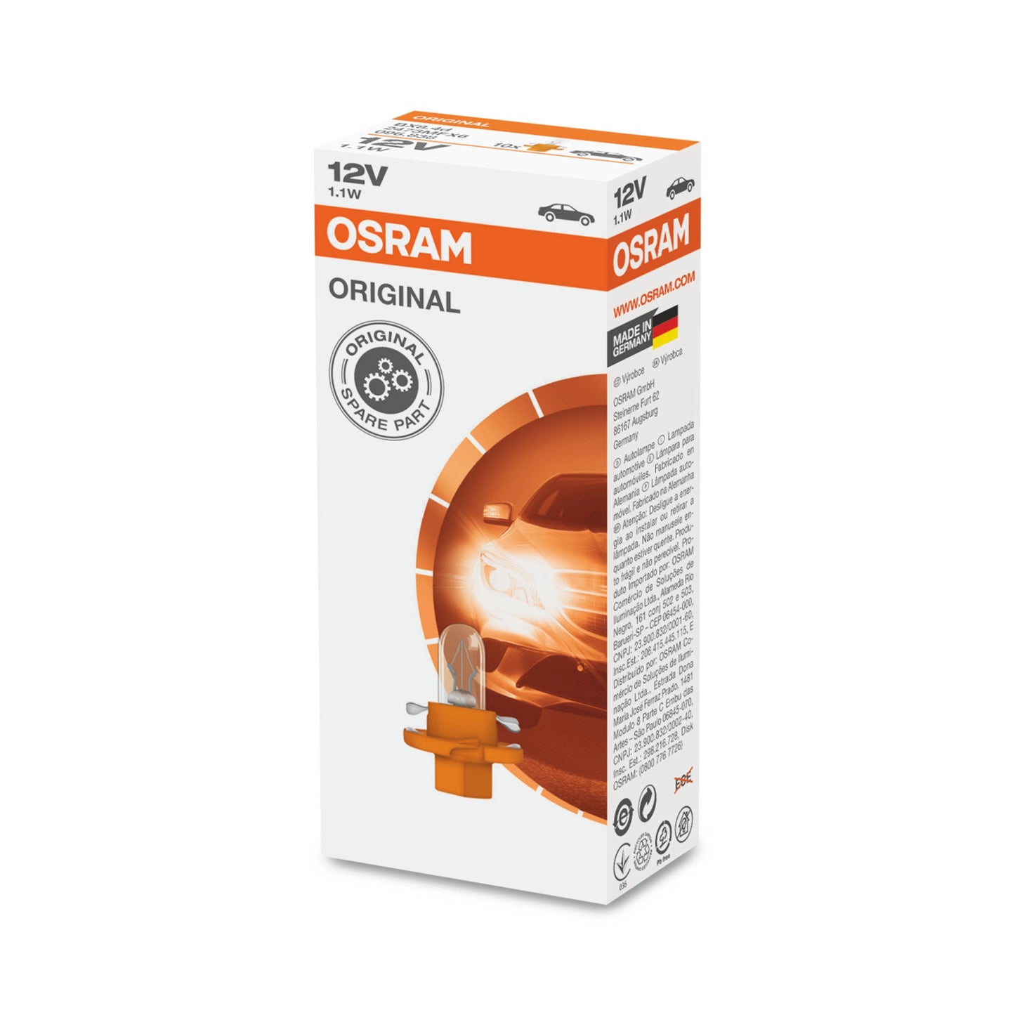 Bec Osram 1.12W 12V Bx8,4D (set 10 bucati)