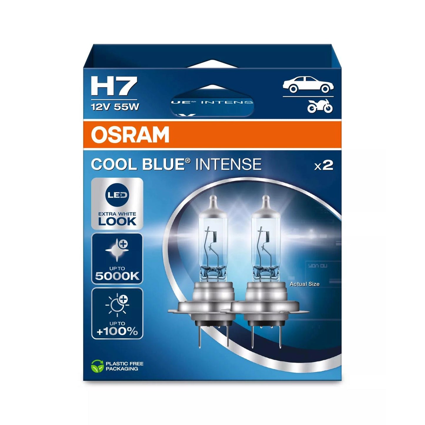 Bec Osram Cool Blue Intense H7 55W 12V Px26D Set 2 Buc