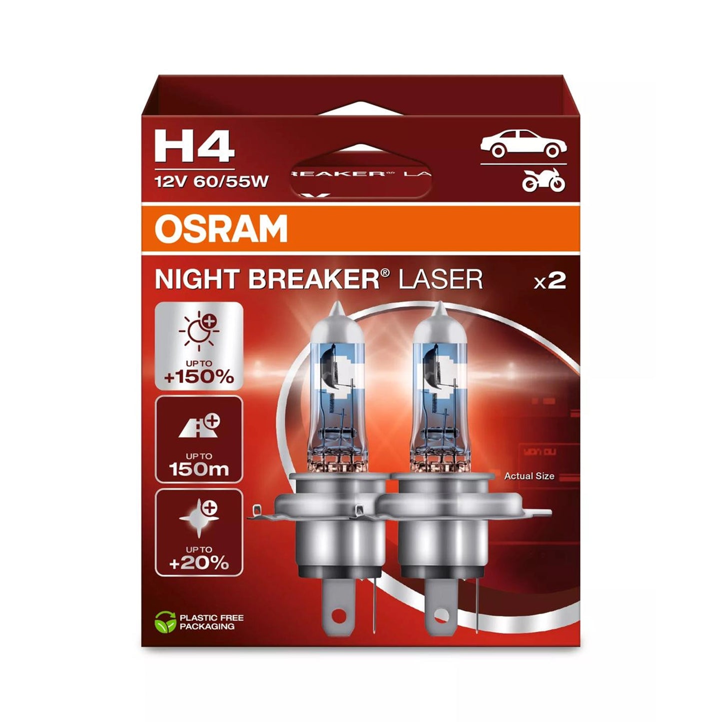 Bec Osram Night Breaker Laser Next Generation H4 12V 60/55W P43T Set 2 Buc