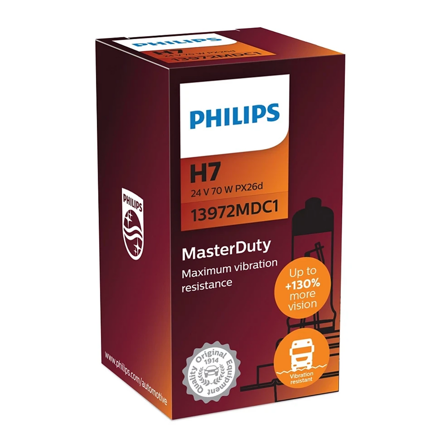 Bec Halogen Philips H7 Masterduty 24V 70W Px26D