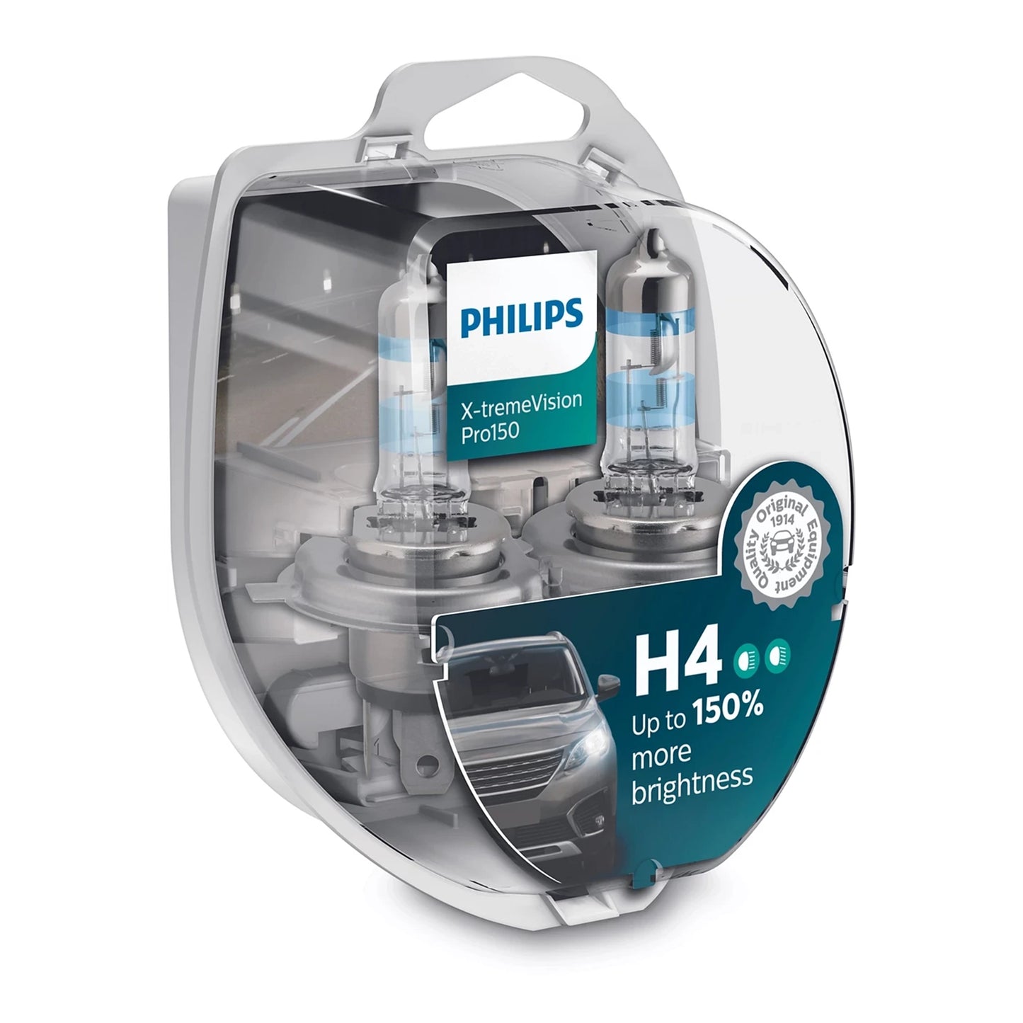 Philips H4 X-Tremevision Pro150 Halogen Bulb 12V 60/55W P43T-38 - Set of 2