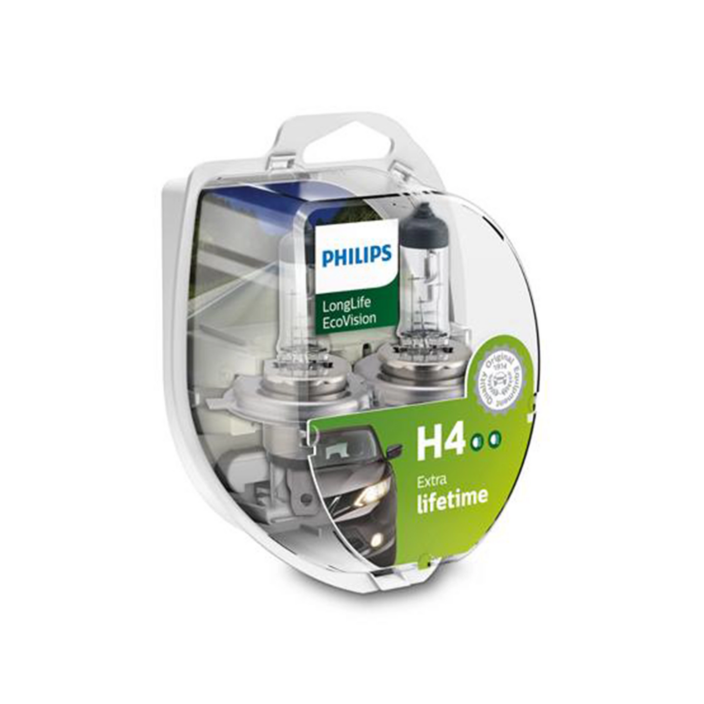 Set 2 Becuri Far H4 60/55W 12V Longer Life Ecovision Philips
