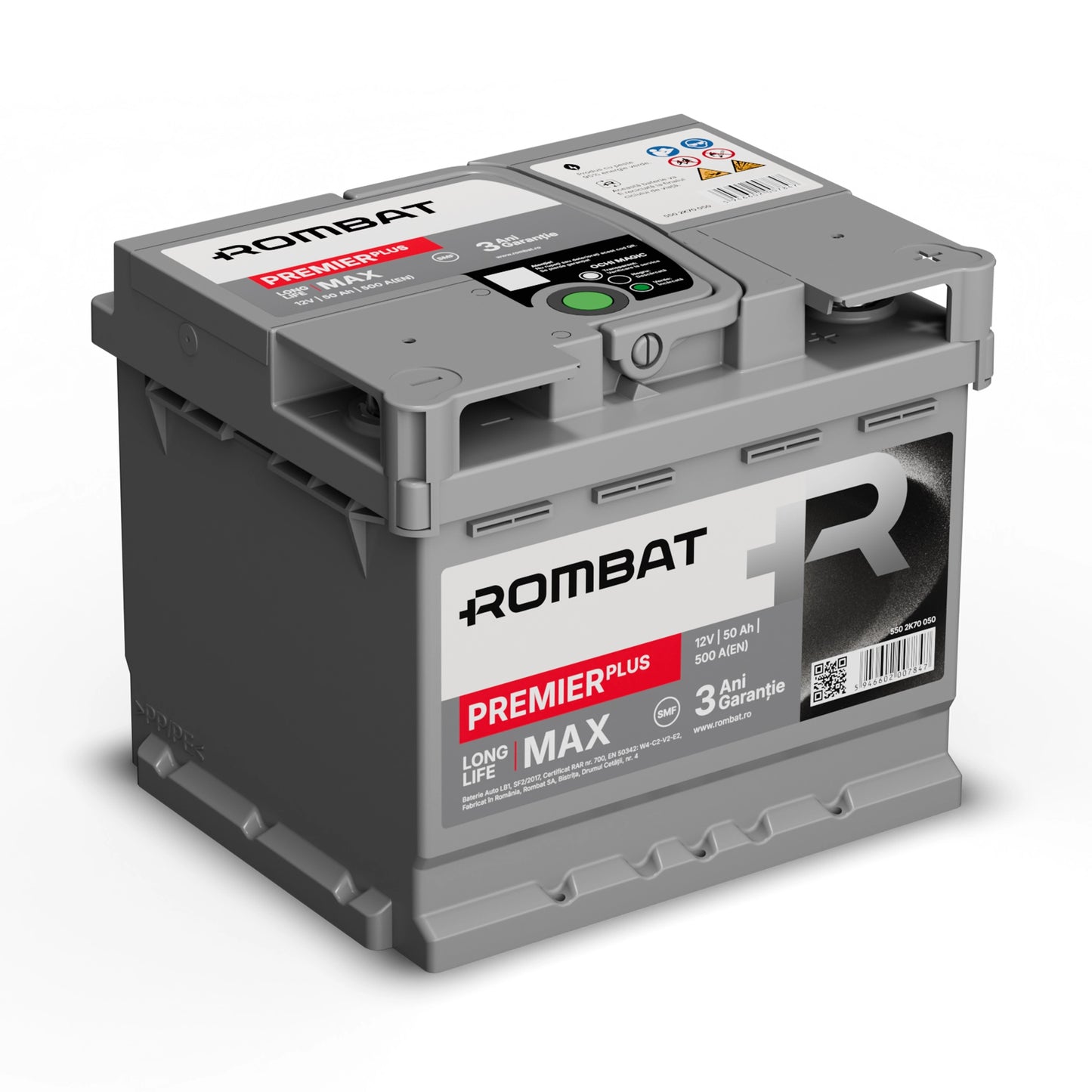 Baterie auto ROMBAT PREMIER PLUS 50Ah 500A 12V (5502K70050)