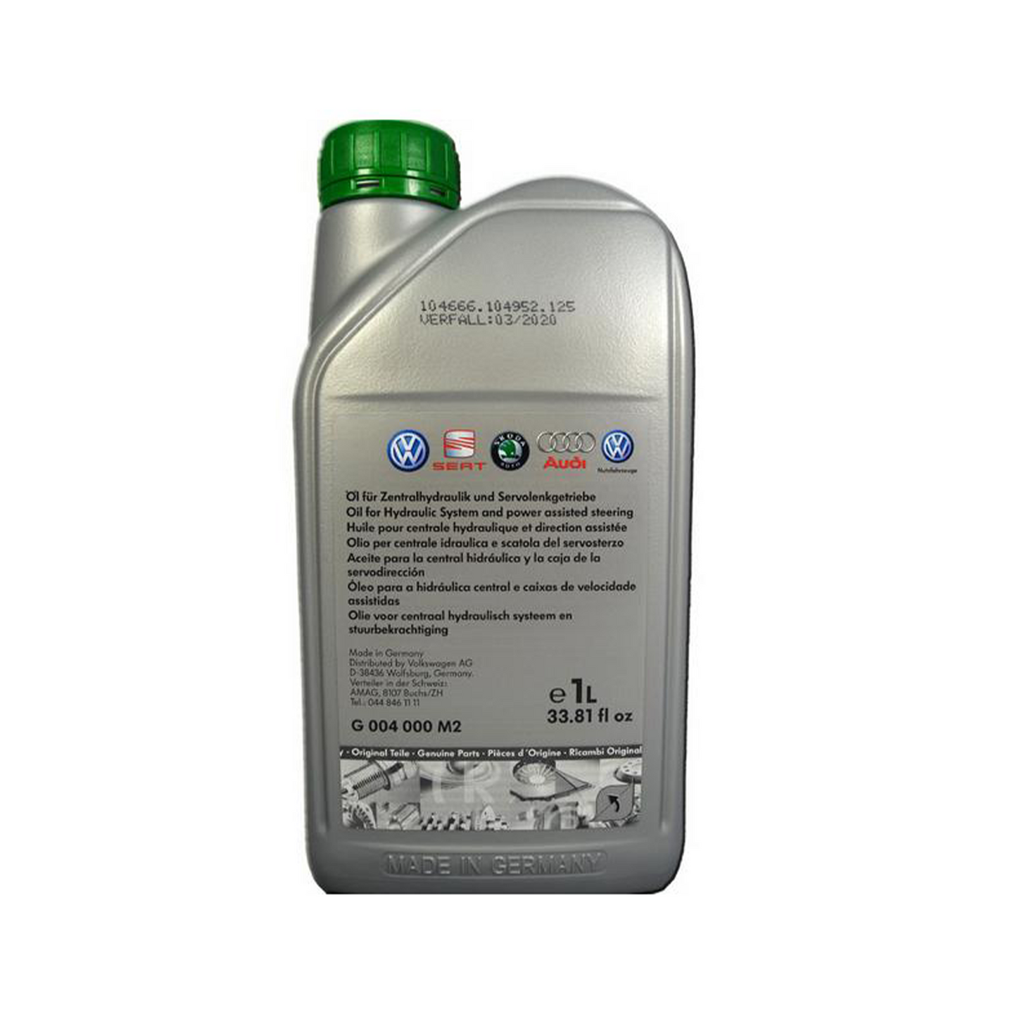 Ulei servodirectie VW verde – 1 L lichid hidraulic original pentru sistemele VAG (G004000M2)