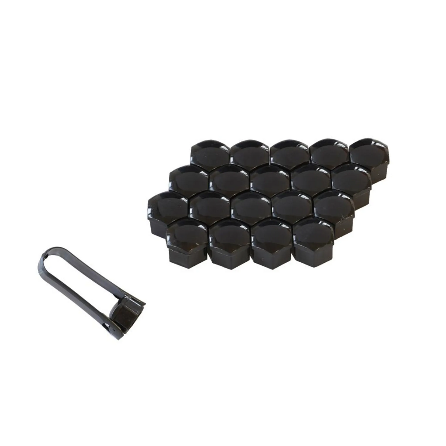 Capac Prezoane 19 mm Negru Set 20 buc.+Cleste