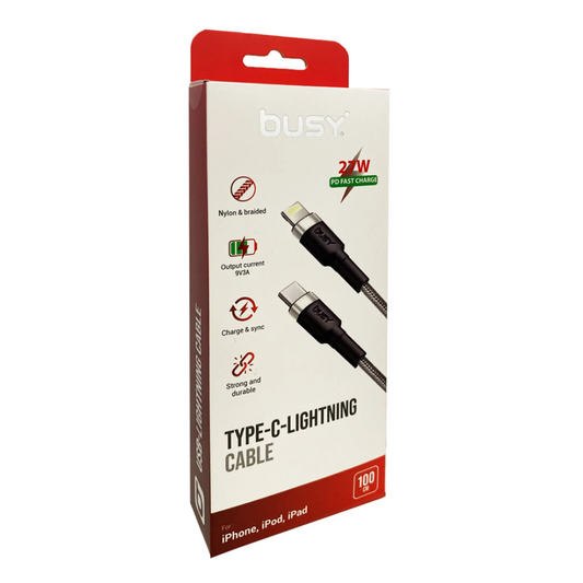 Cablu USB C Light, Impletit, 27W, 1 m, Argintiu