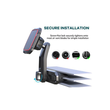 Suport Telefon Magnetic Auto Cu Fixare In Grila De Ventilatie Si Brat Reglabil