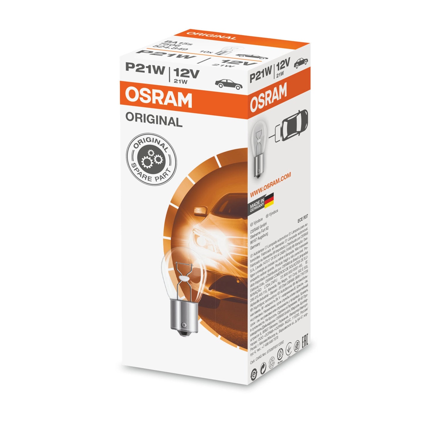 Bec Osram P21W 24V 21W Ba15S (set 10 bucati)