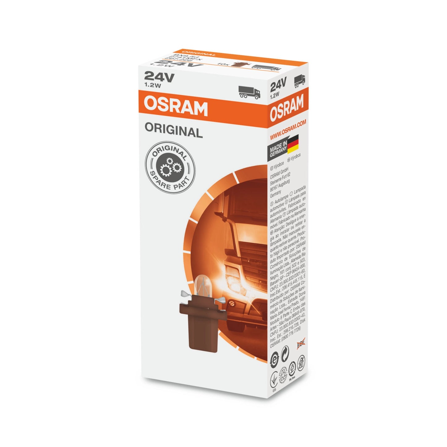 Bec Osram 1.2W 24V Bx8,5D (set 10 bucati)