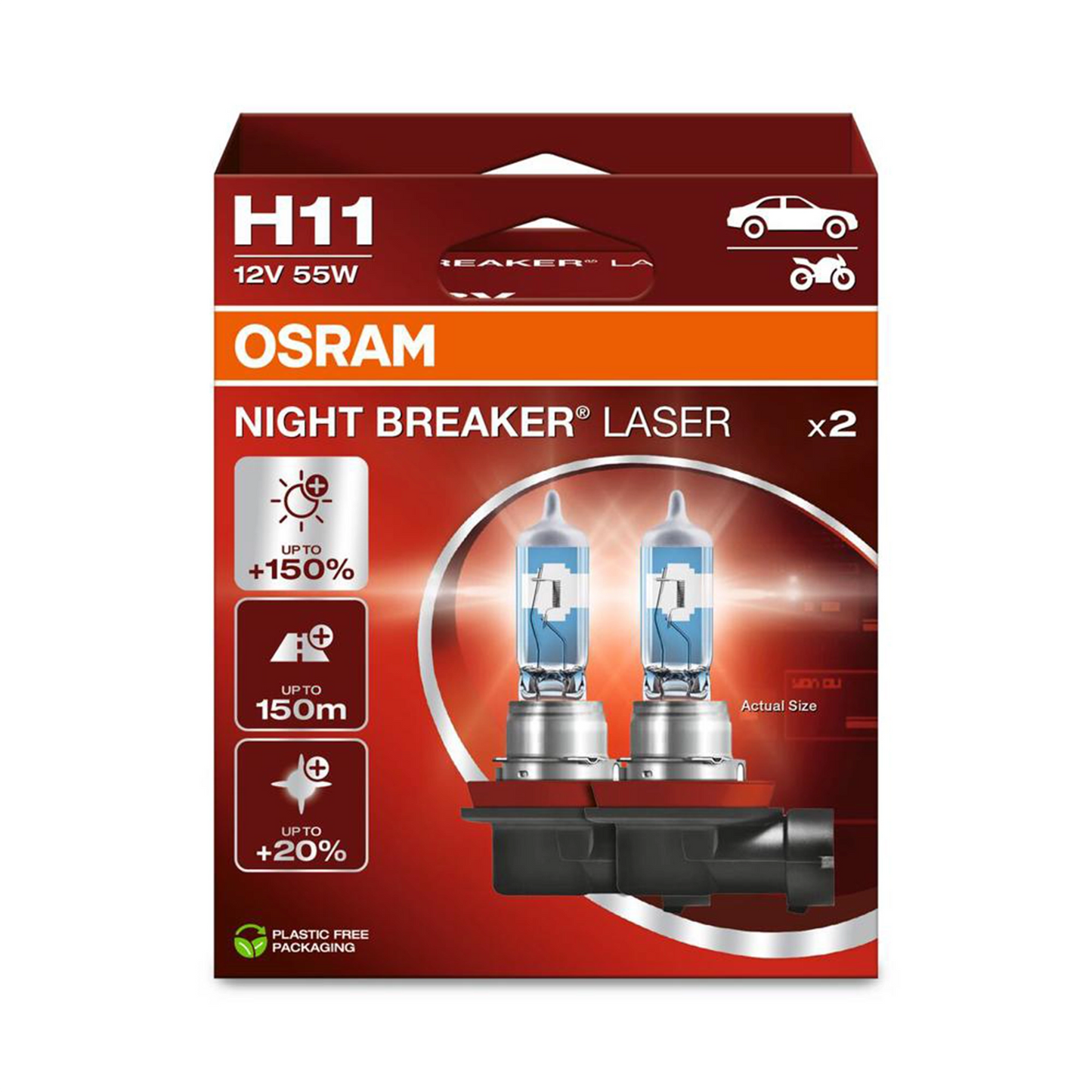 Bec Osram Night Breaker Laser Next Generation H11 12V 55W Pgj19-2 Set 2 Buc