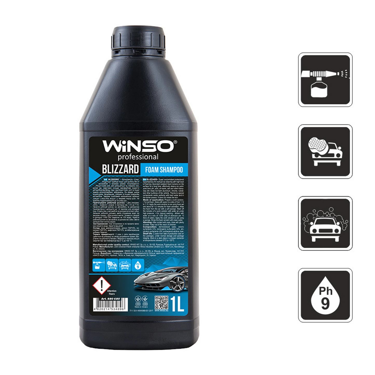 Sampon Auto Winso Professional Blizzard Foam Shampoo - 1 Litru