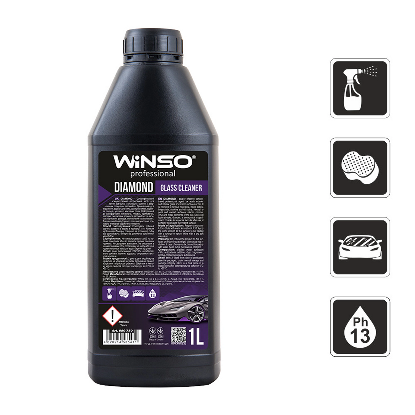Winso Professional Diamond Glass Cleaner 1 Litru
