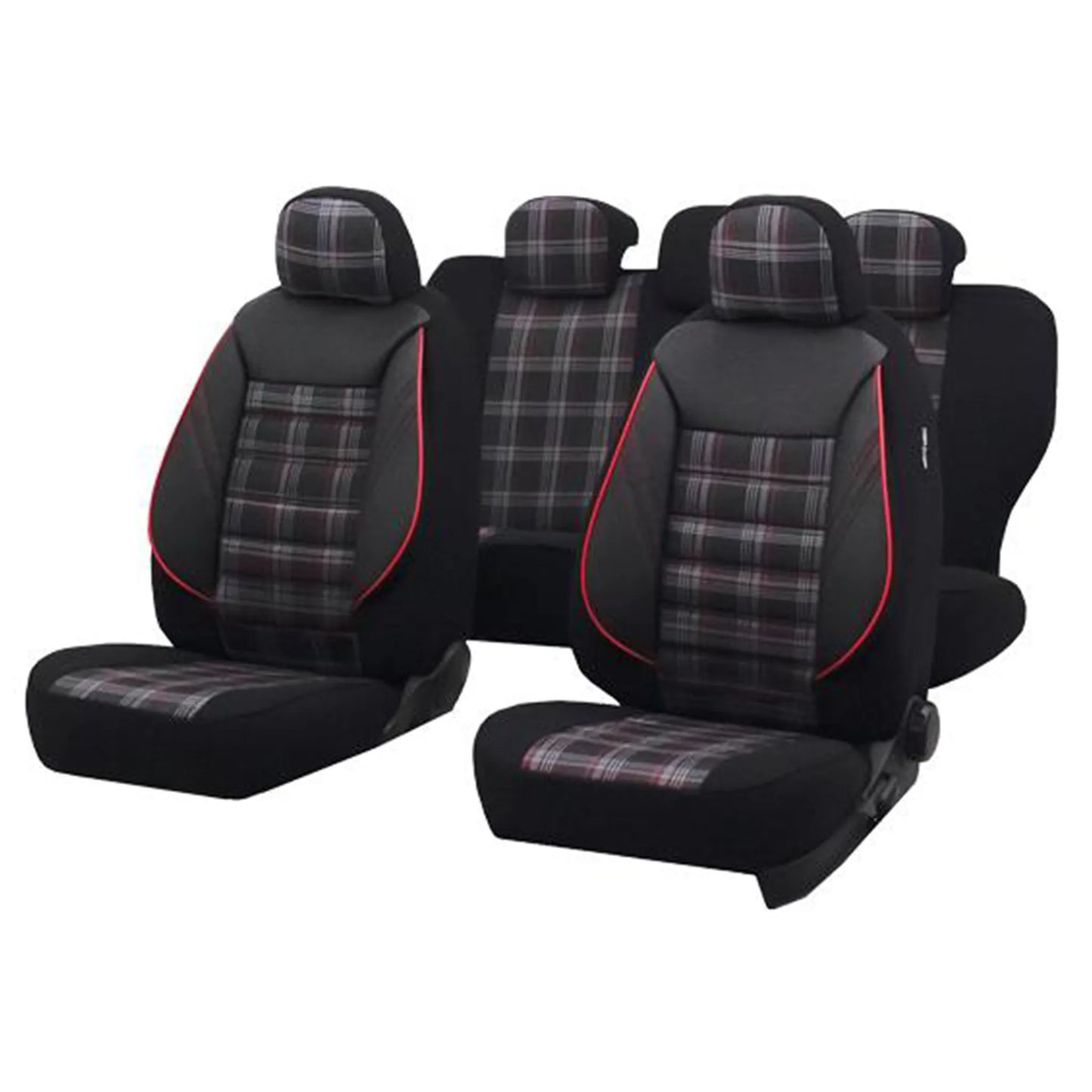 Set Huse Scaun Sport Negru-Rosu