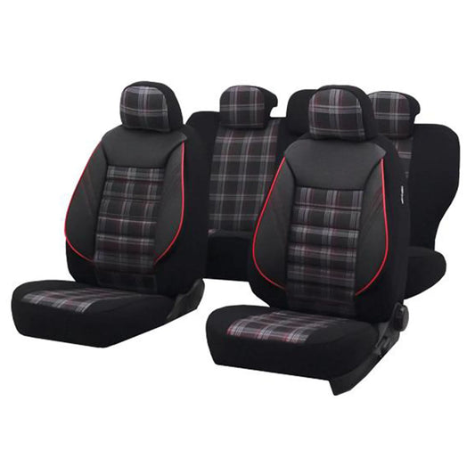 Set Huse Scaun Sport Negru-Rosu