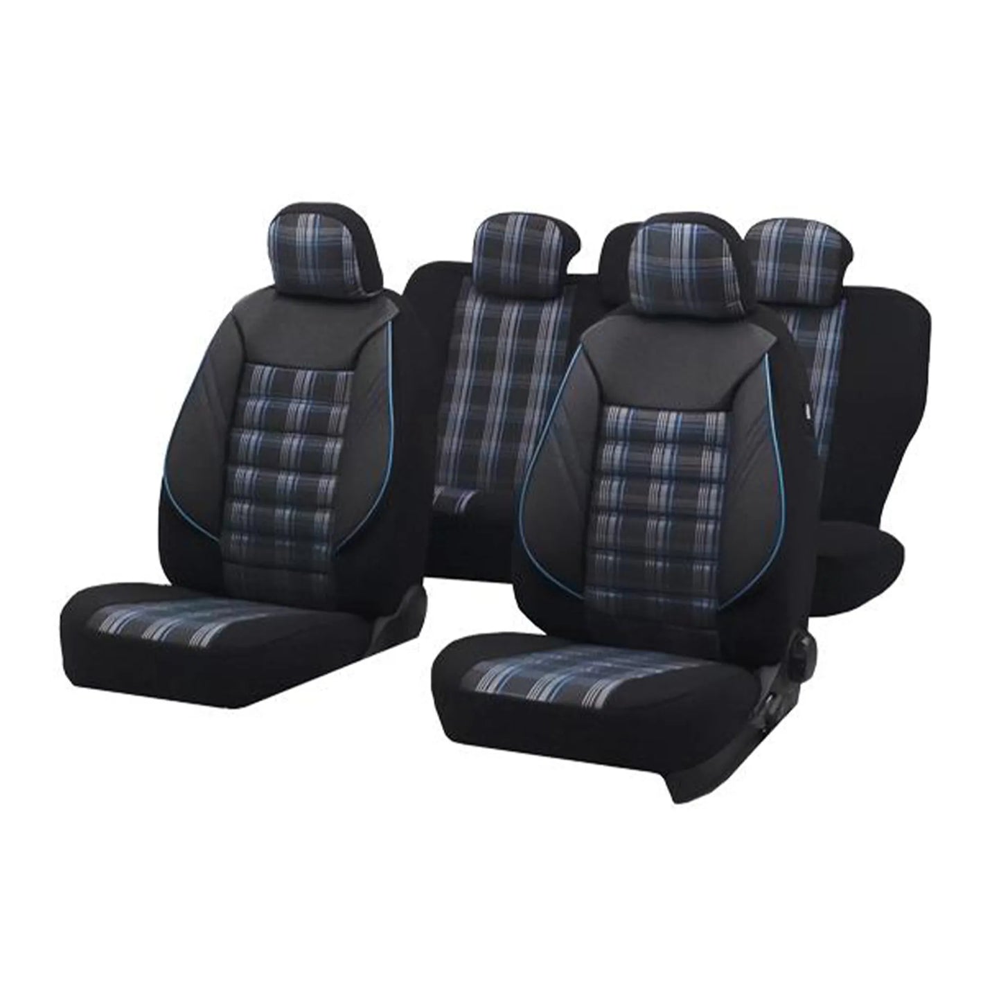 Set Huse Scaun Sport Negru-Albastru