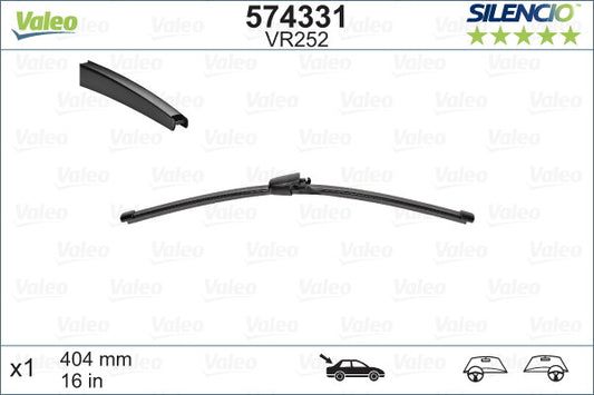 Stergator luneta VALEO Silencio 404 mm - Vr252 Skoda Fabia II Combi, Octavia II, VW Caddy Life, Touran I, Transporter T5